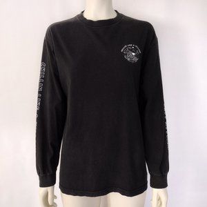 Last Call Co Chillin Like a Villain Black Long Sleeve T Shirt Size M